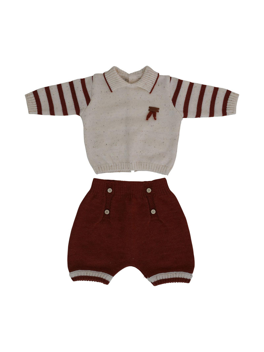 Completo due pezzi vaniglia e ruggine IF6252 C21630 Marlù 