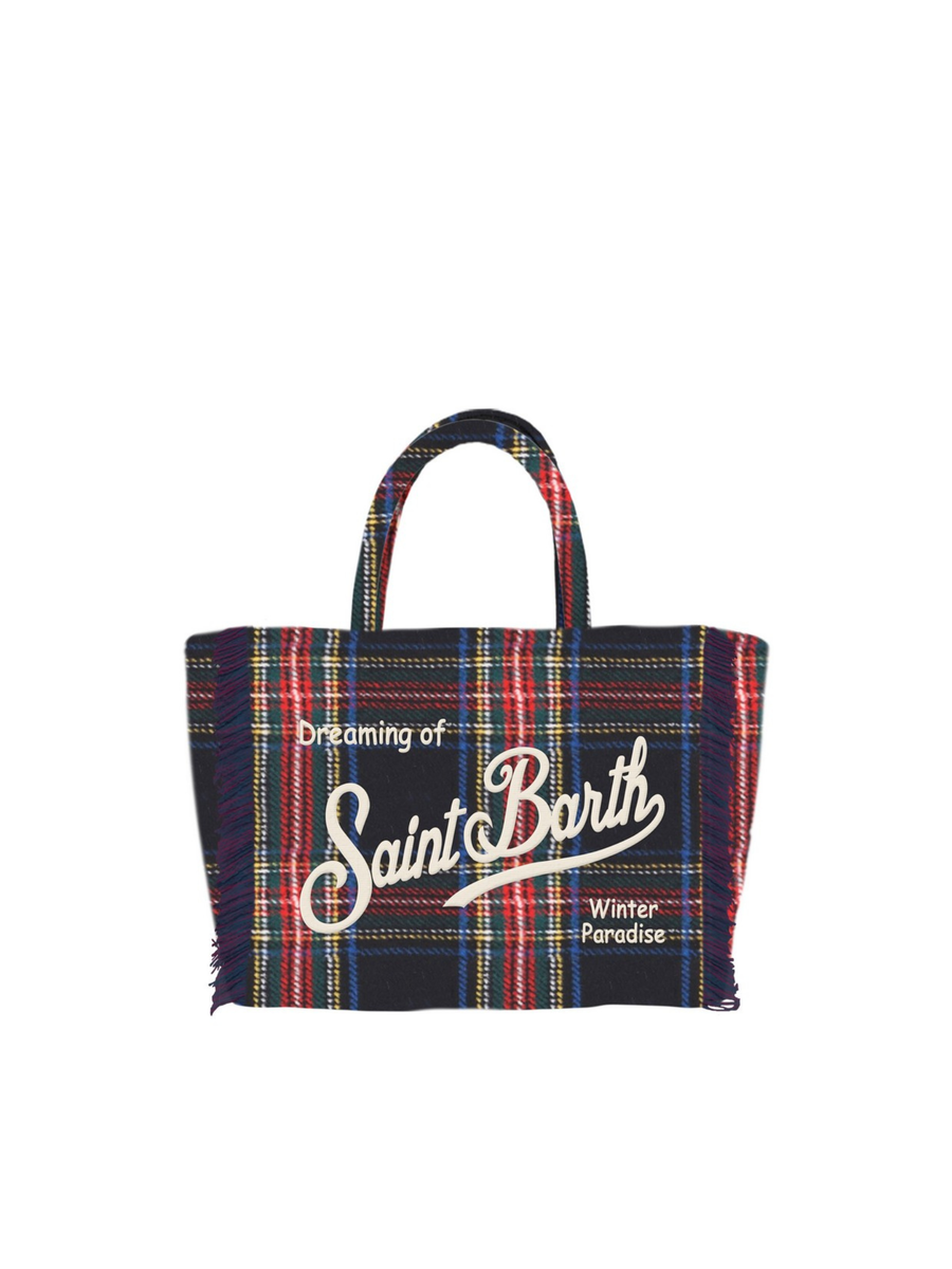 Borsa vanity " 45 emb" Saint Barth blu scozzese VANI043 01363I MC2 SAINT BARTH 
