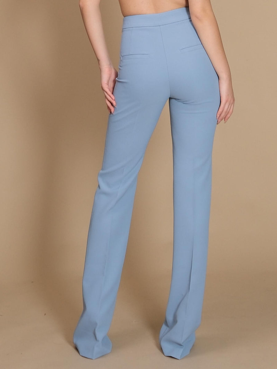 Pantalone Flare Crepe Silence Limited azzurro polvere NP2003TCREPE POLVERE Silence Limited 