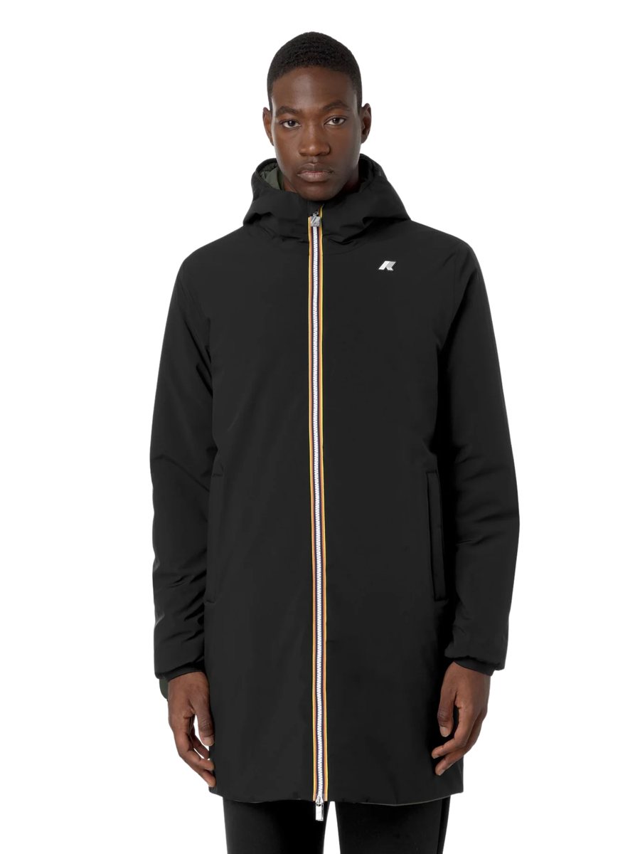 Giubbino "Jacob St Warm double" K-Way nero e verde K6128WW AH3 K-WAY 
