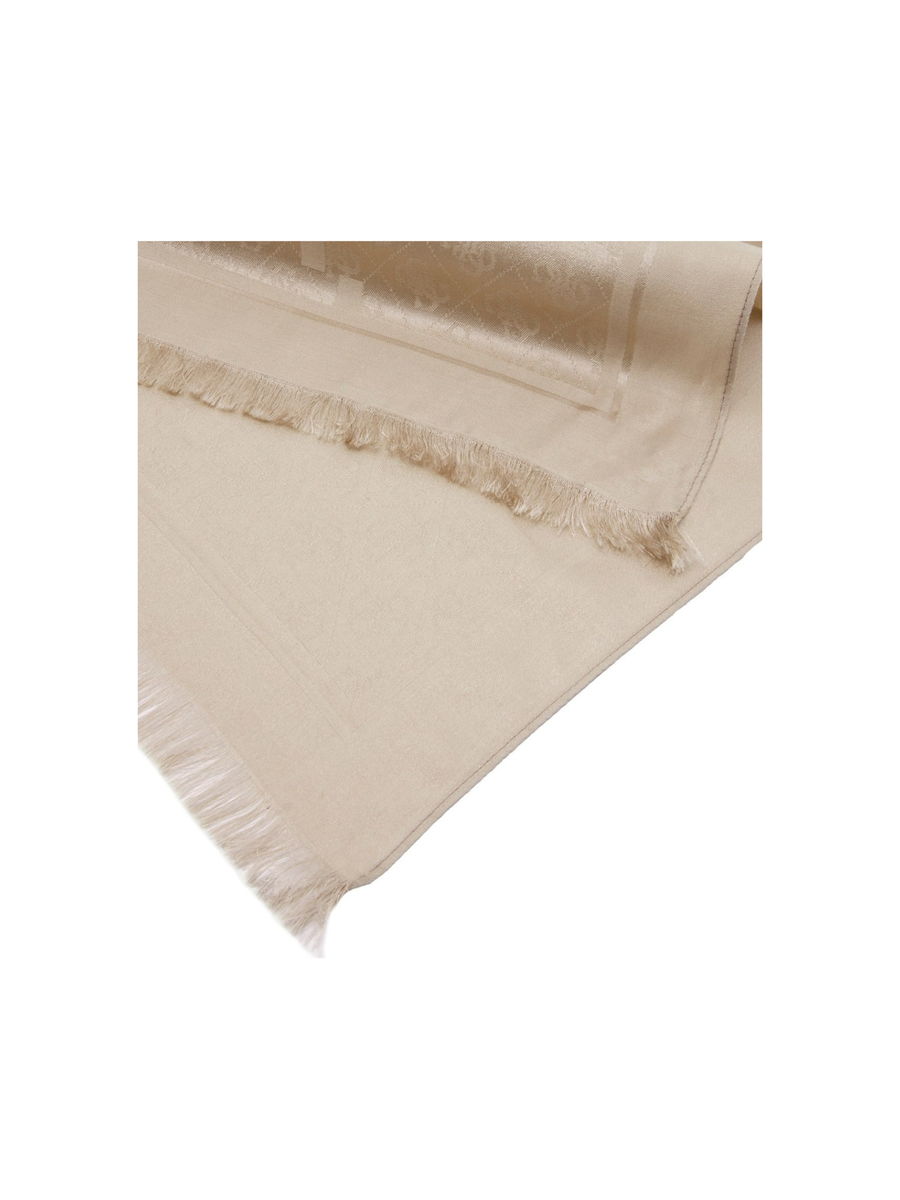 Sciarpa Guess beige con logo tono su tono e frange sul fondo AW5357POL03 SIT Guess 