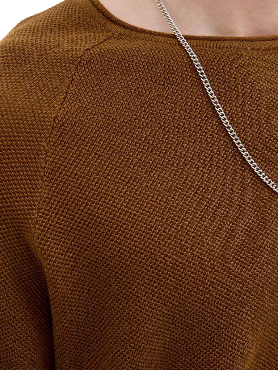 Maglione Jack & Jones marrone cuoio con patch logo 12157321 Monks Robe Jack & Jones 