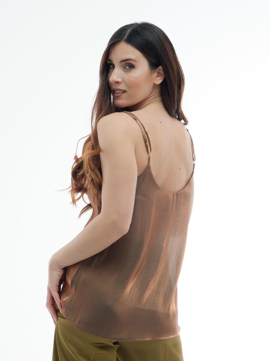 Top Silence Limited bronzo in raso BOU829GRACE BRONZO Silence Limited 