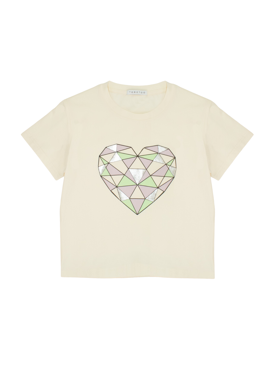 T-Shirt cropped Tobetoo burro con cuore 234TTFJS25 BURRO Tobetoo 