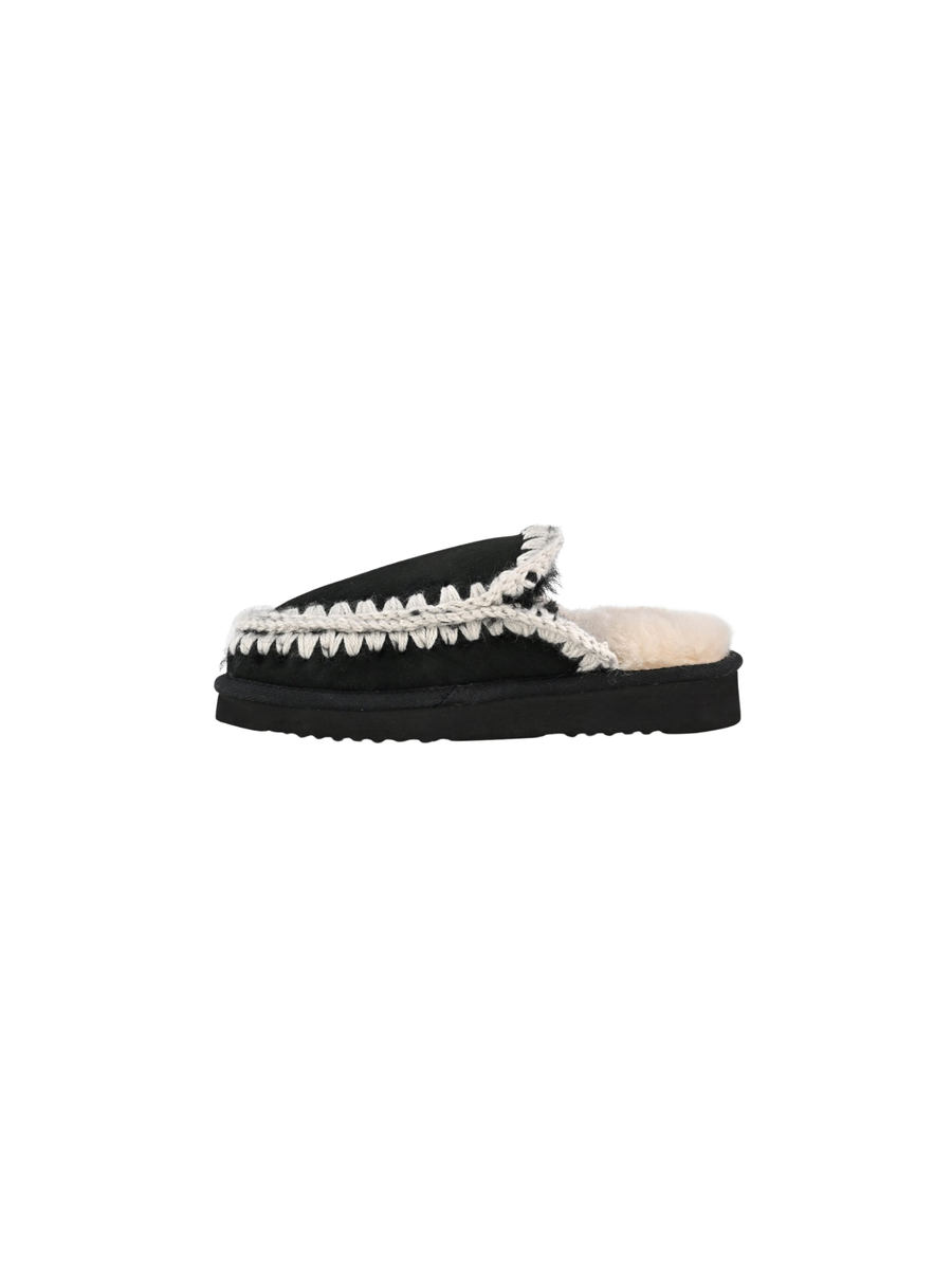 Mou "Eskimo Slipper Suede" nero MU.FW101125A BKWHI Mou 