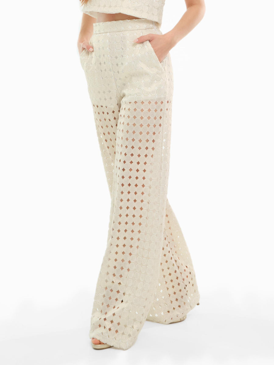 Pantalone "circle" Silence Limited avorio traforato PA273 UNI Silence Limited 