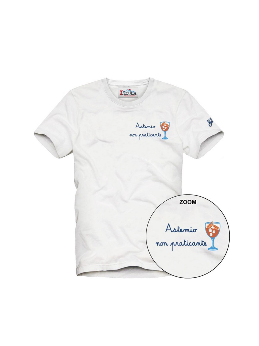T-Shirt Saint Barth bianca "astemio non praticante" ARN0001 02948G MC2 SAINT BARTH 