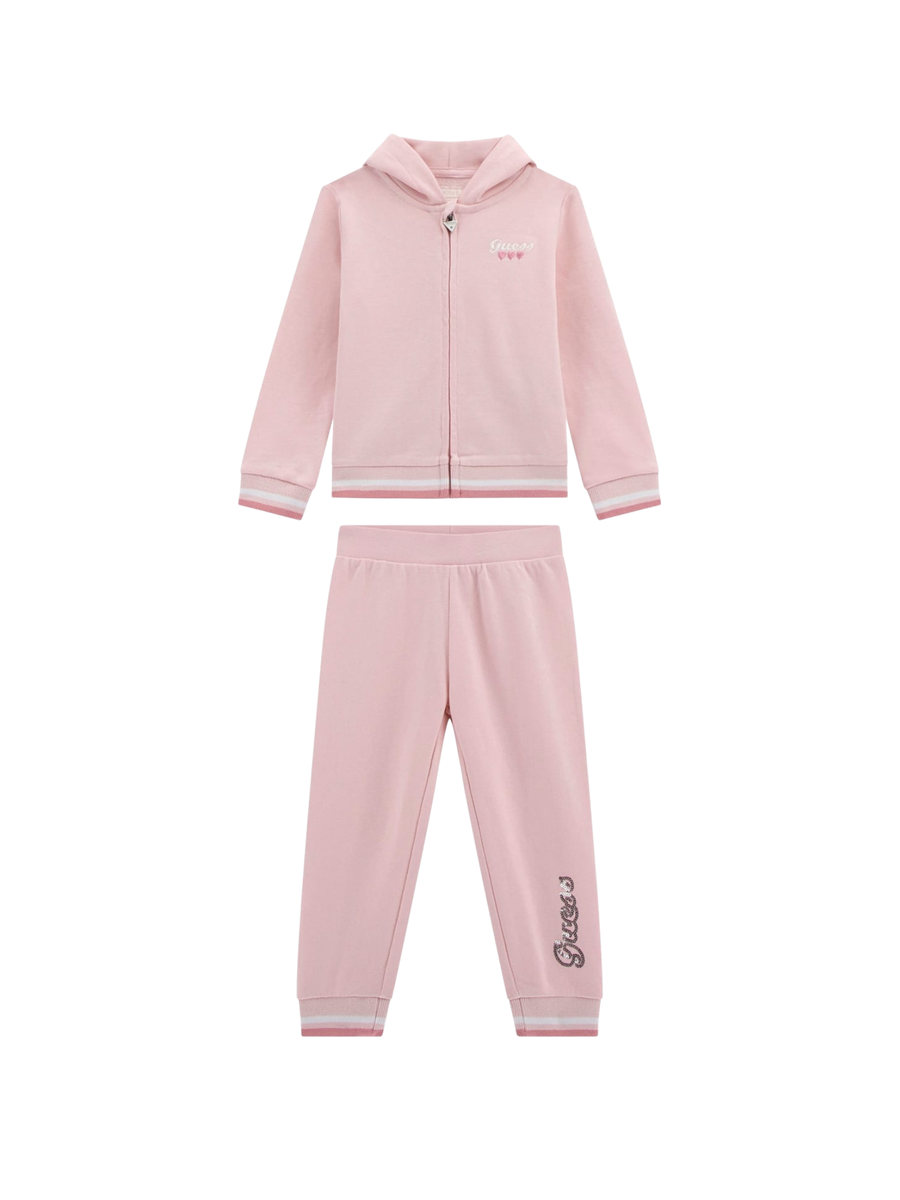 Completo felpa e pantalone Guess rosa con dettagli arcobaleno e strass K5YG00KA6R4 G65U Guess 
