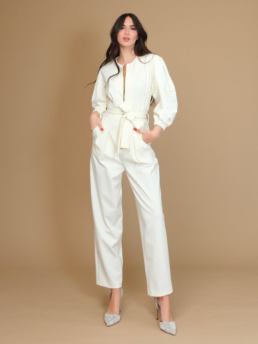 Jumpsuit Silence Limited panna bosco con cinta TUT622 MILK Silence Limited 