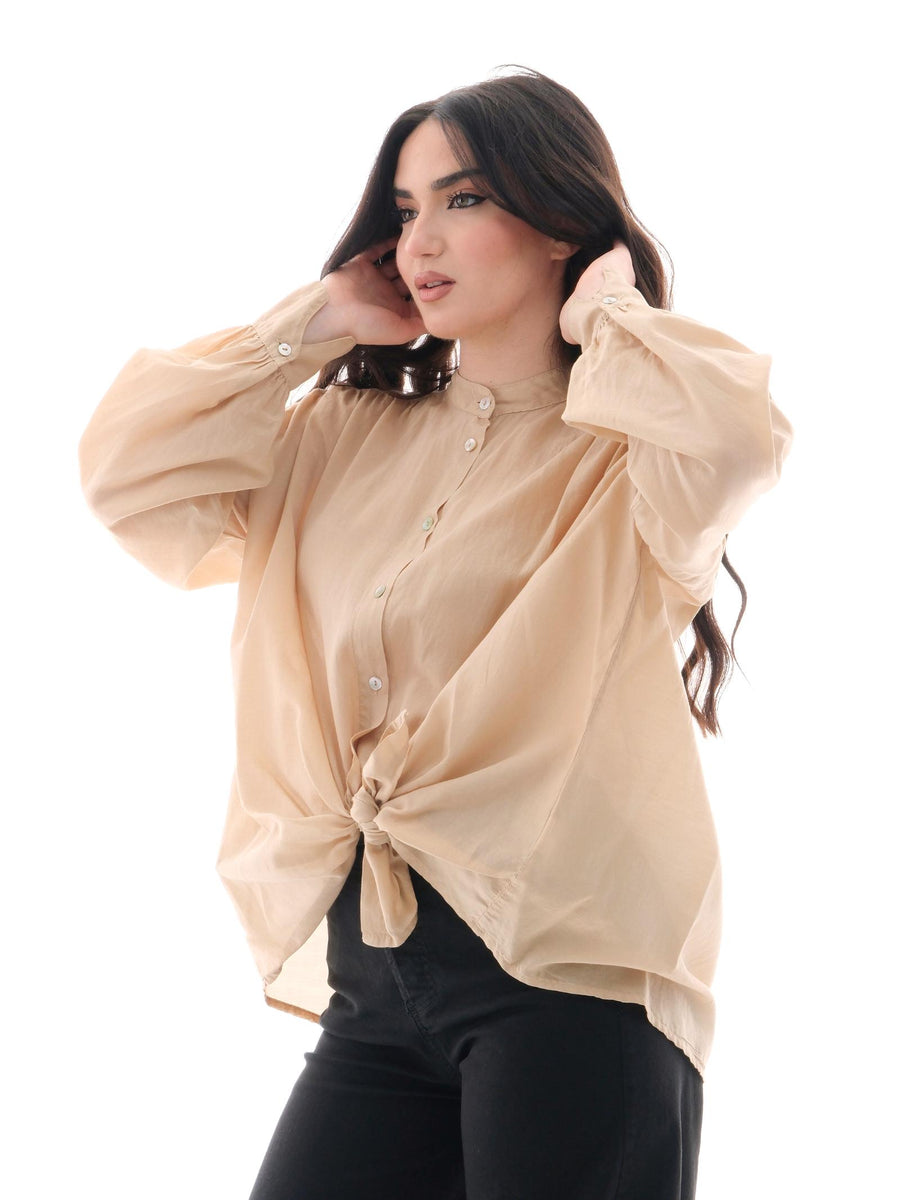 Camicia Armoire sabbia con nodo frontale F8389C SAND Armoire 