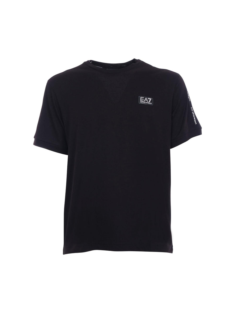 T-Shirt Armani EA7 nera con bande a contrasto 7M001037 UC001 Armani EA7 