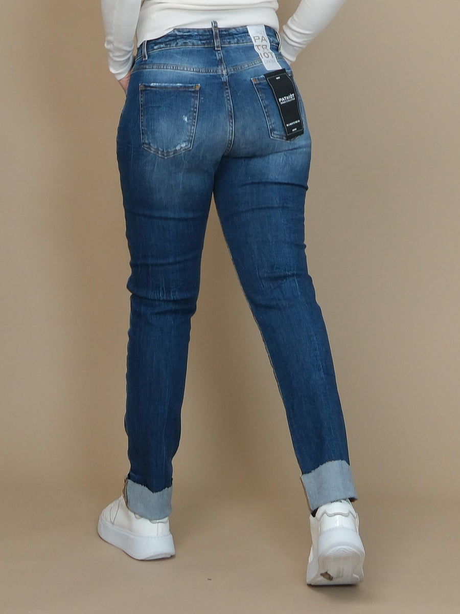 Jeans regular Patriòt blu in denim con risvolto PCNM28 DNM Patriot 