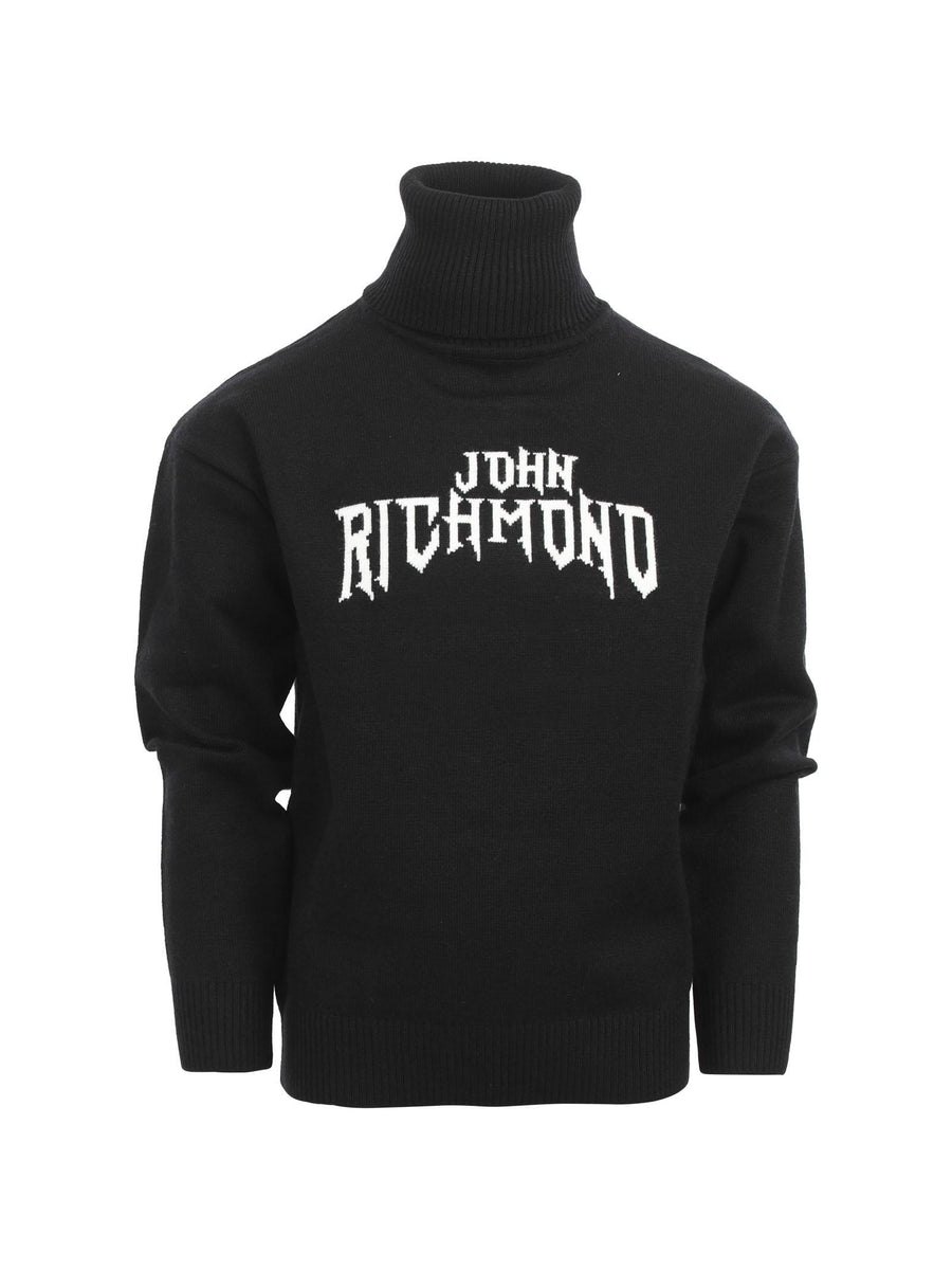 Maglioncino John Richmond collo alto logo gotico RBA24104LU BLK John Richmond 