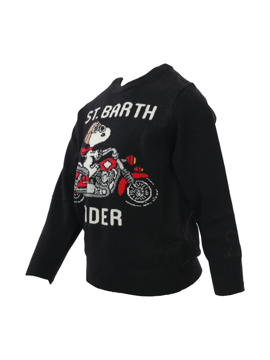 Maglioncino nero Snoopy Rider DOUGLAS 01136C MC2 SAINT BARTH 