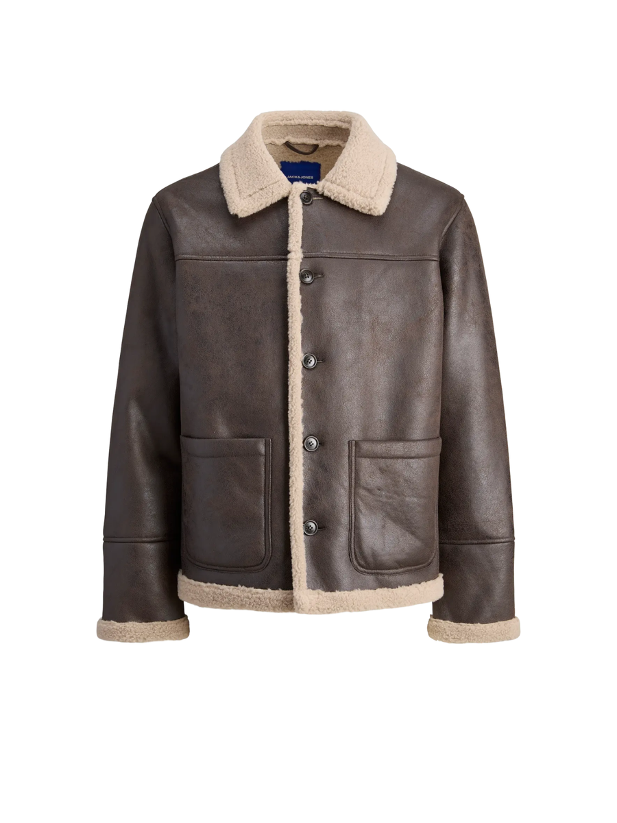 Giubbino Jack & Jones marrone con dettagli beige 12282946 A Oil Jack & Jones 