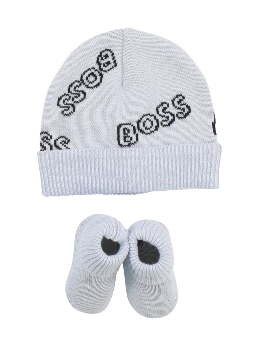 Set cappello e babbucce azzurro J98386 BLU Boss 