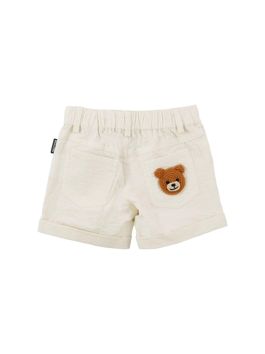Shorts avorio in piquet MUQ00T 10063 Moschino 