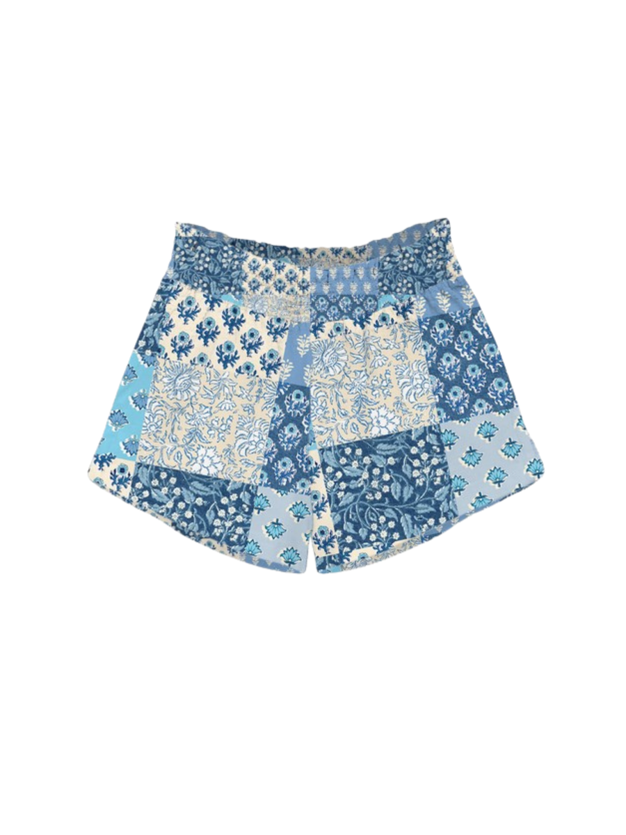 Shorts Saint Barth azzurro patchwork fantasia floreale MEA002 00380H MC2 SAINT BARTH 