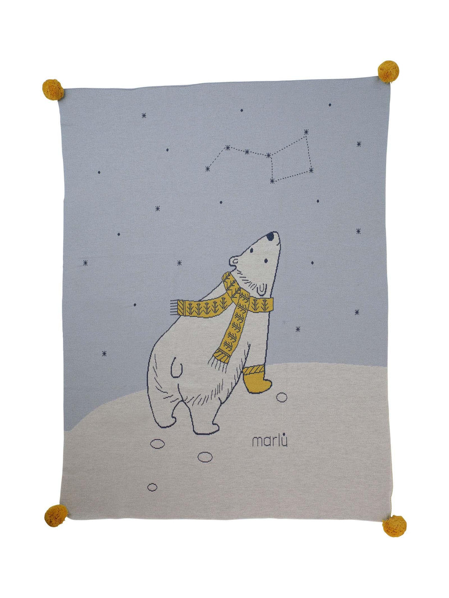 Coperta in lana con ricamo orso IF3380 C4P5 Marlù 