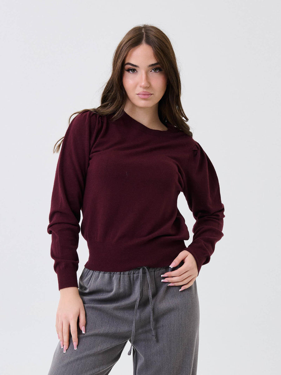 Maglione Armoire vino con spalle arricciate R2221 VINO Armoire 
