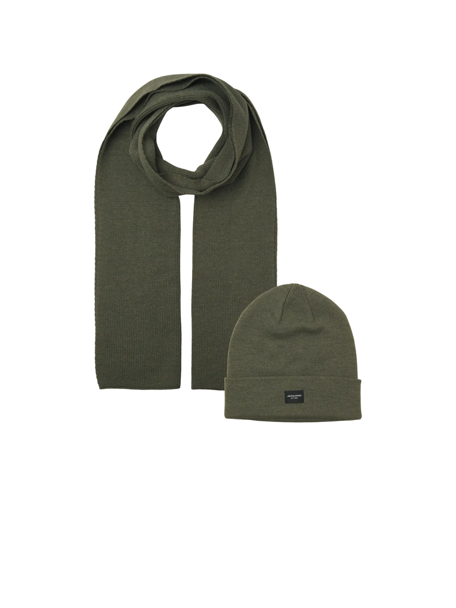 Set sciarpa e cappello Jack & Jones verde oliva 12102728 D Olive Jack & Jones 