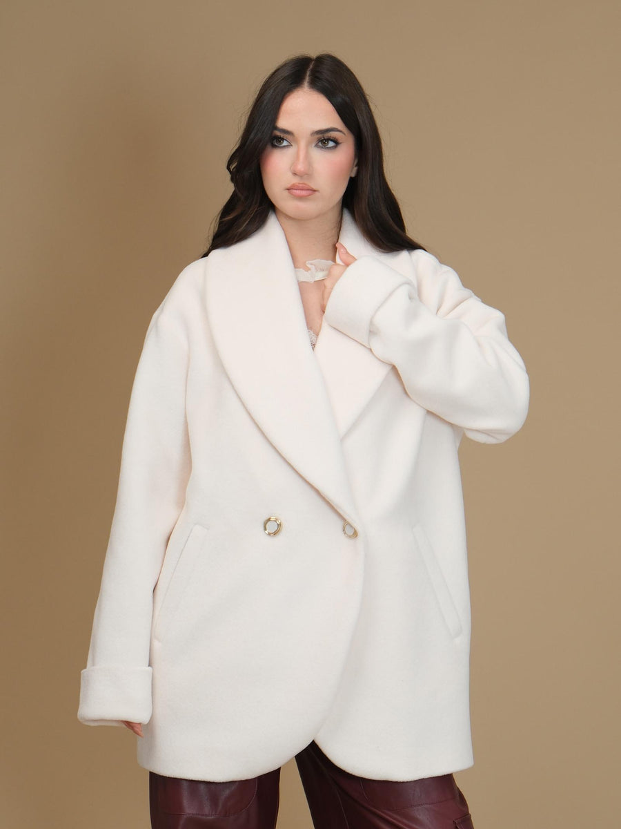 Cappotto over doppiopetto Silence Limited latte SD5047 MILK Silence Limited 