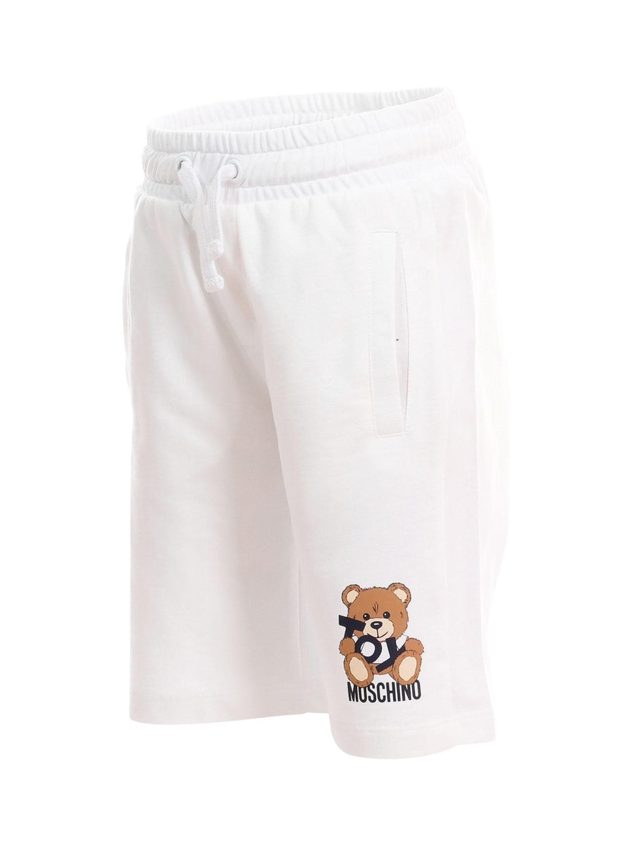 Shorts Moschino bianco con piccolo teddy toy sulla gamba HUQ02A 10101 Moschino 
