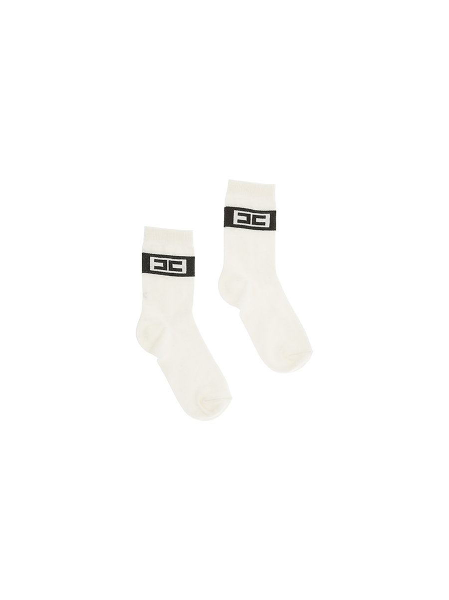 Calzina Elisabetta Franchi bianchi con logo nero EFCZ002 D759 Elisabetta Franchi 