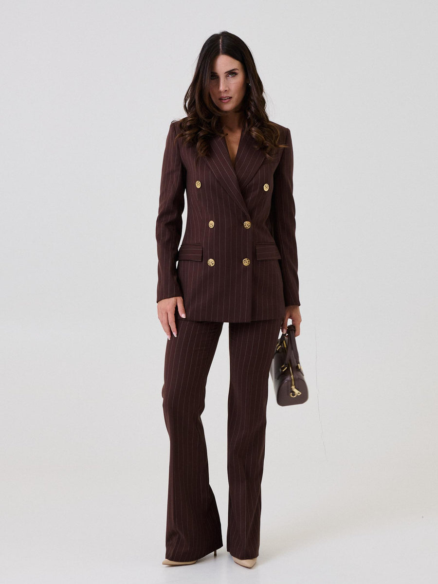 Pantalone flare Silence Limited marrone a righe NP2003G BROWN Silence Limited 