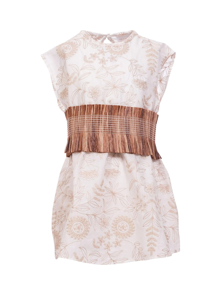 Abito Cocò et Mamà bianco con ricami all over beige AURORA BIANCO Cocò et Mamà 