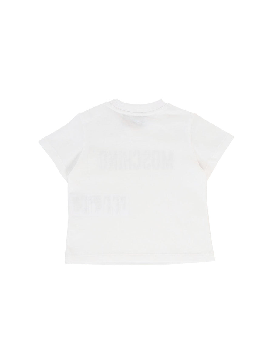 T-Shirt Moschino bianca con logo lettering frontale MUM04F 10101 Moschino 