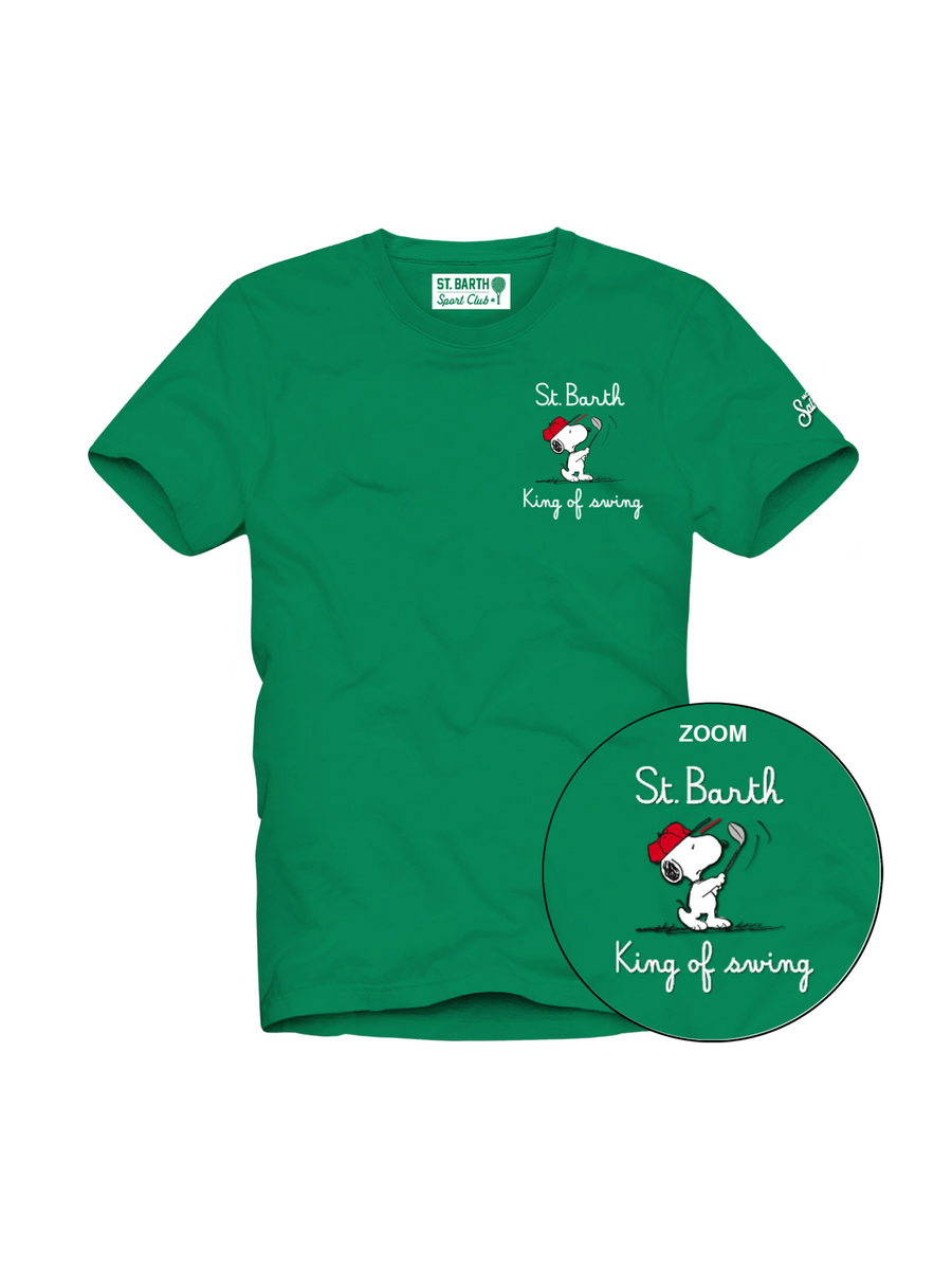 T-Shirt Saint Barth verde "king of swing" snoopy TSHM001 02567H MC2 SAINT BARTH 
