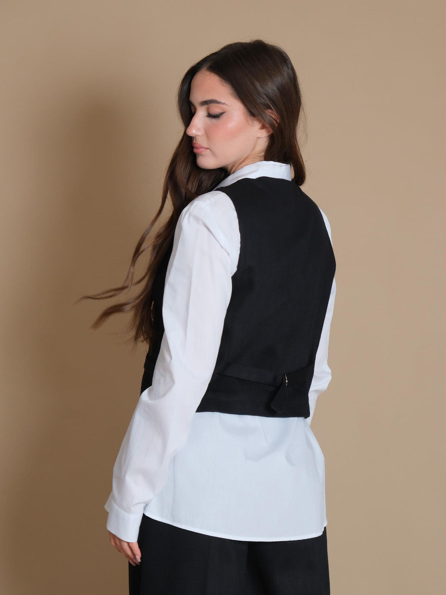 Gilet Vicolo morbido denim nero TS0582 NERO Vicolo 