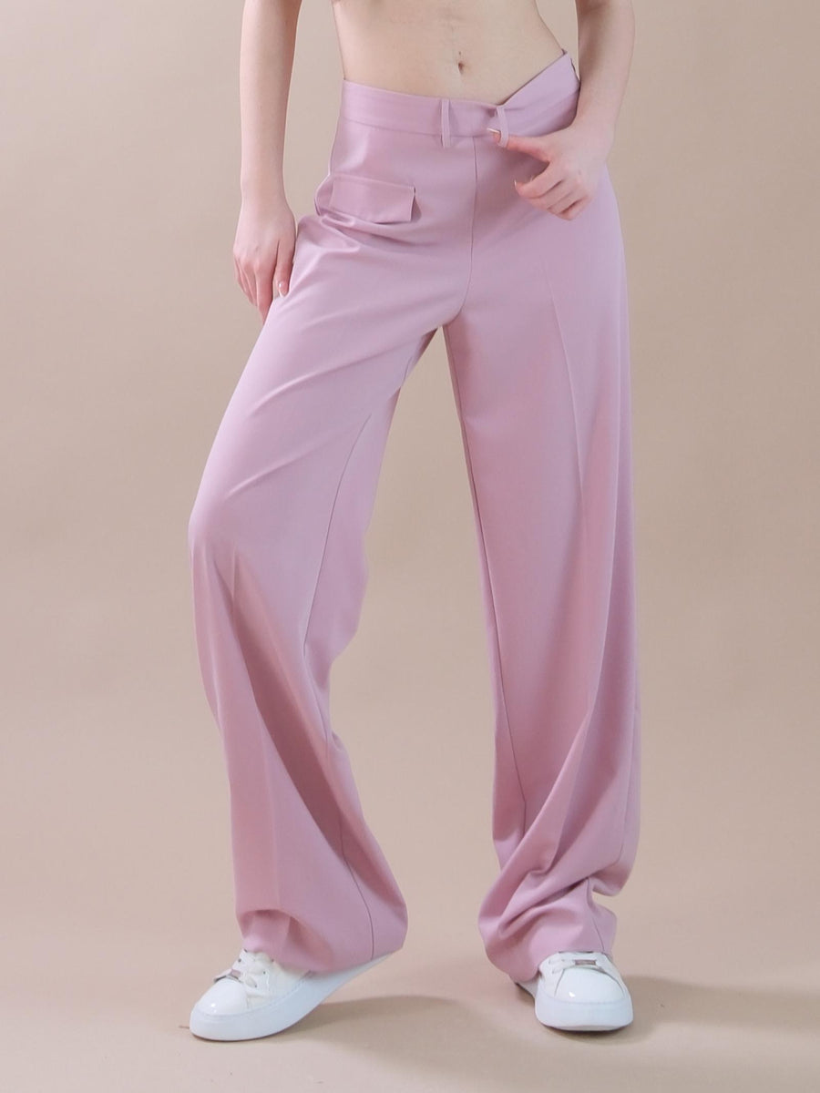 Pantaloni dritti rosa con finti taschini e pattina P4S8HOF ROSA Imperial 