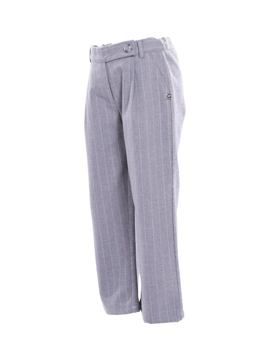 Pantalone Manila Grace svasato grigio gessato MFBF24P224 GRI Manila Grace 
