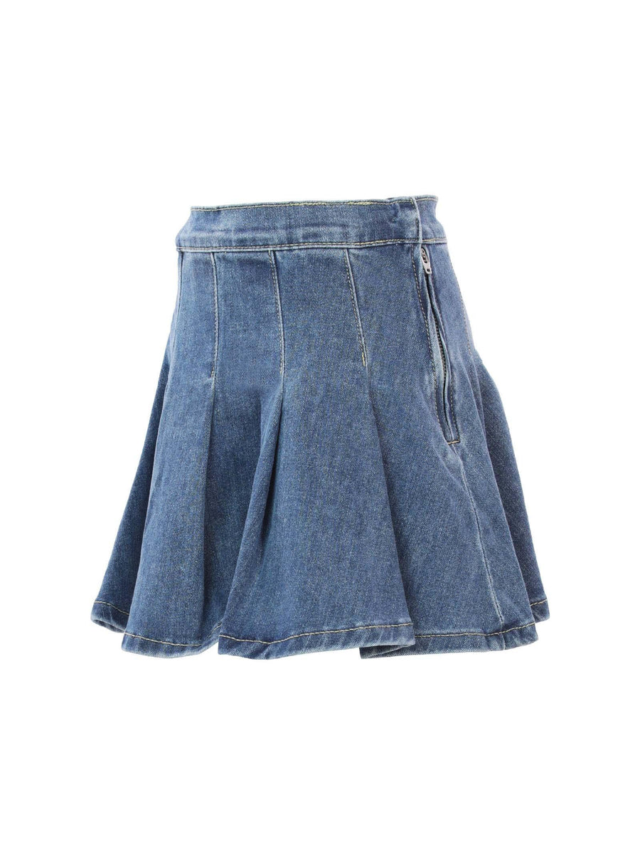 Gonna a pieghe in denim scuro MG2644 DNM Manila Grace 