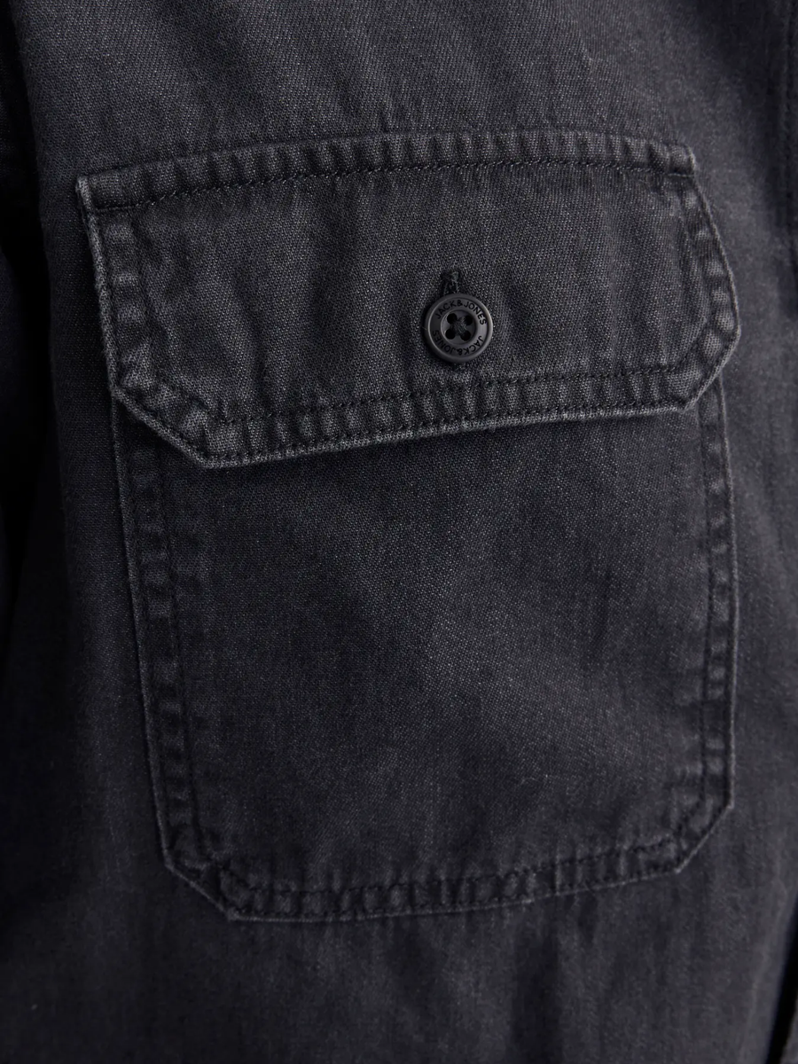 Camicia Jack & Jones nera in denim 12269262 Black Denim Jack & Jones 