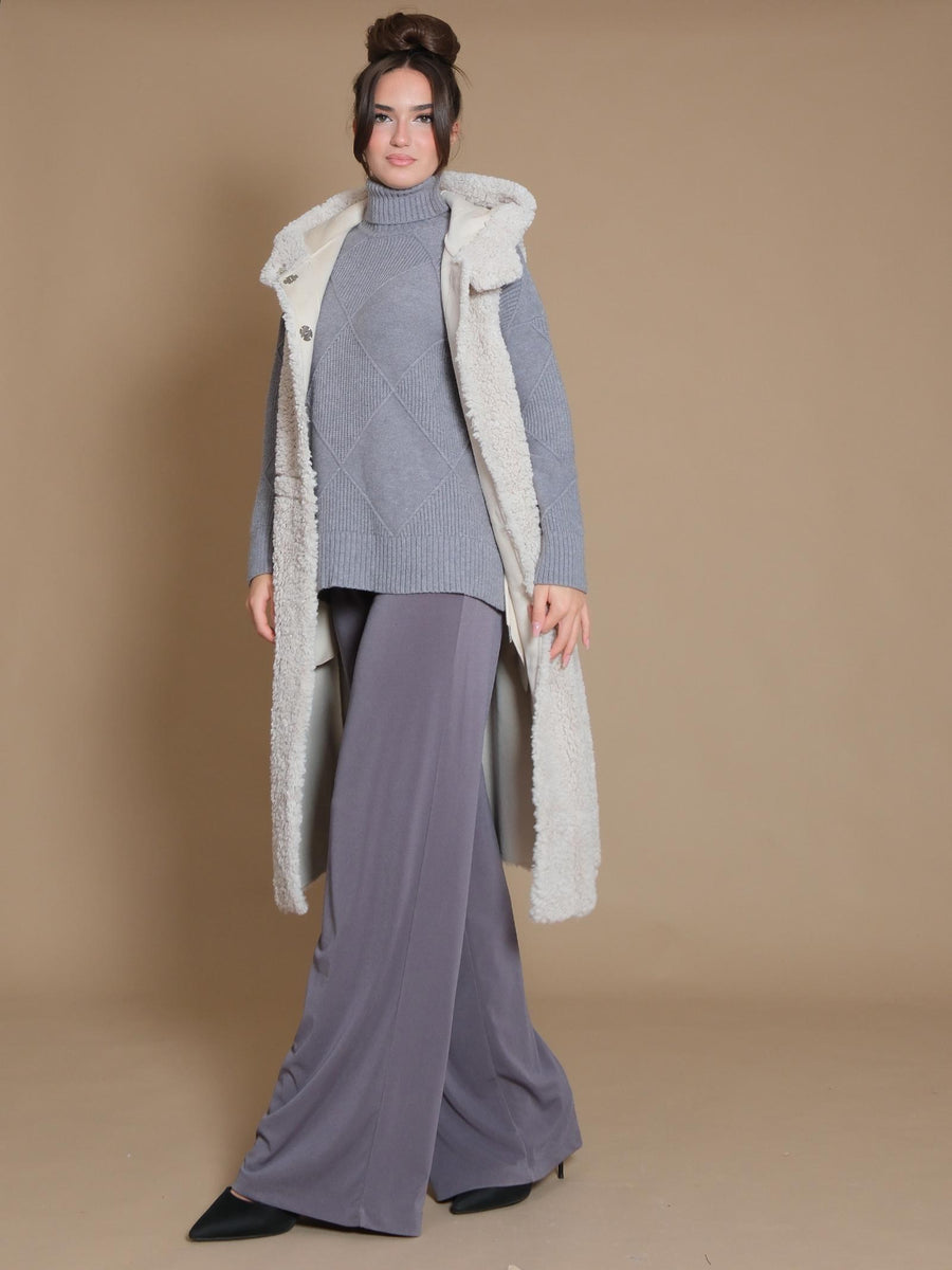 Cappotto Rino&Pelle reversibile bianco teddy cappuccio Ginny.7002411 BIR Rino & Pelle 