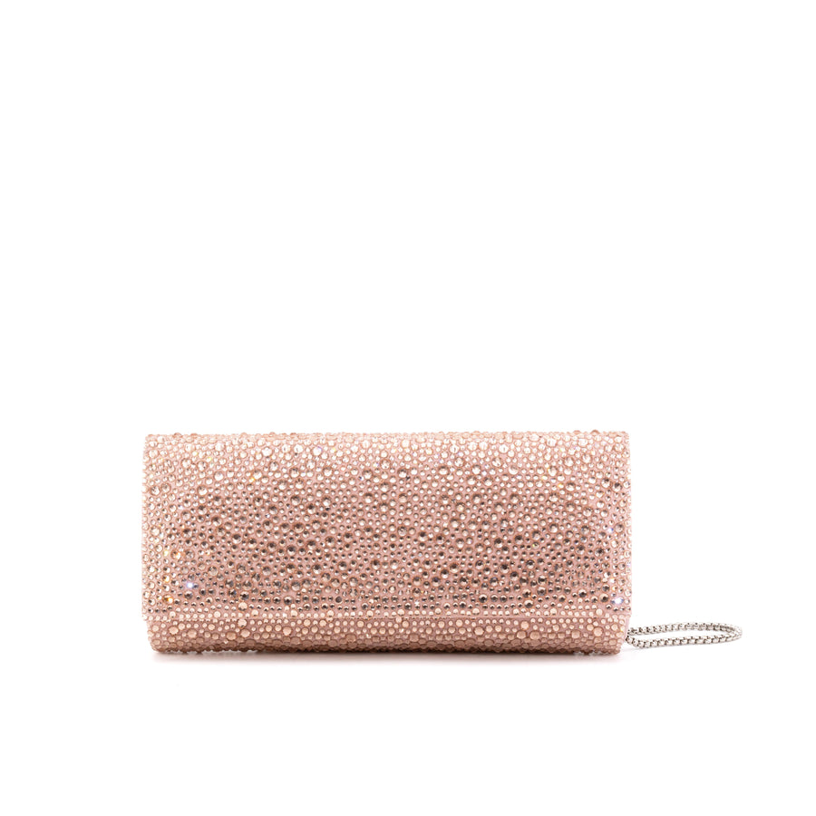 Pochette Huma rosa cipria con micro cristalli HUMA CIP TwentyFourhaitch 