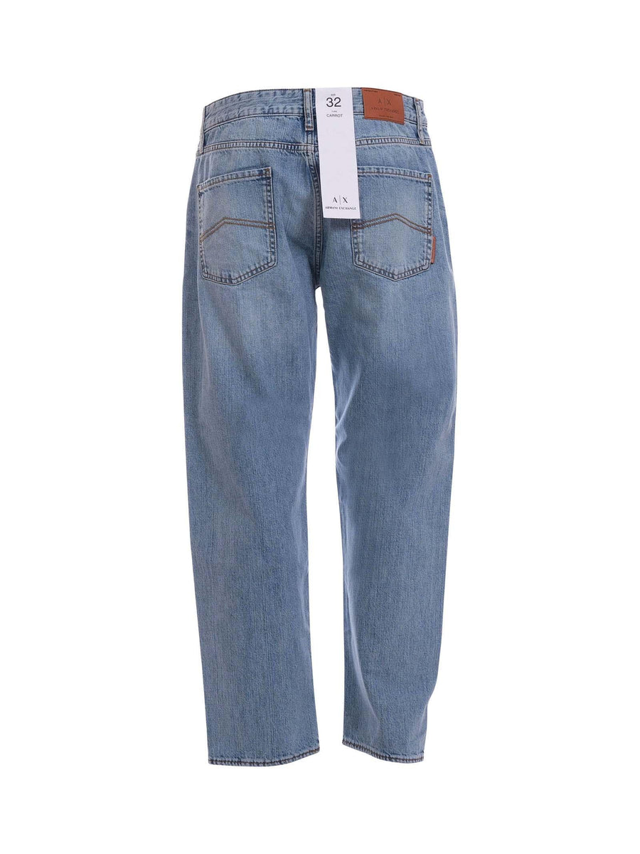 Jeans carrot Armani Exchange azzurro in denim cotone stone washed XM000072AF13087 MB001 Armani Exchange 