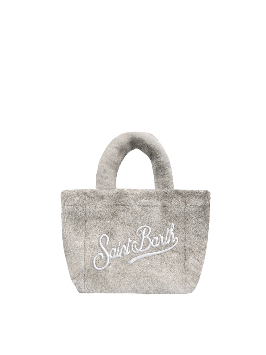 Borsa Vanity mini "18m12 emb" Saint Barth grigia effetto peluche VAMI021 00288I MC2 SAINT BARTH 