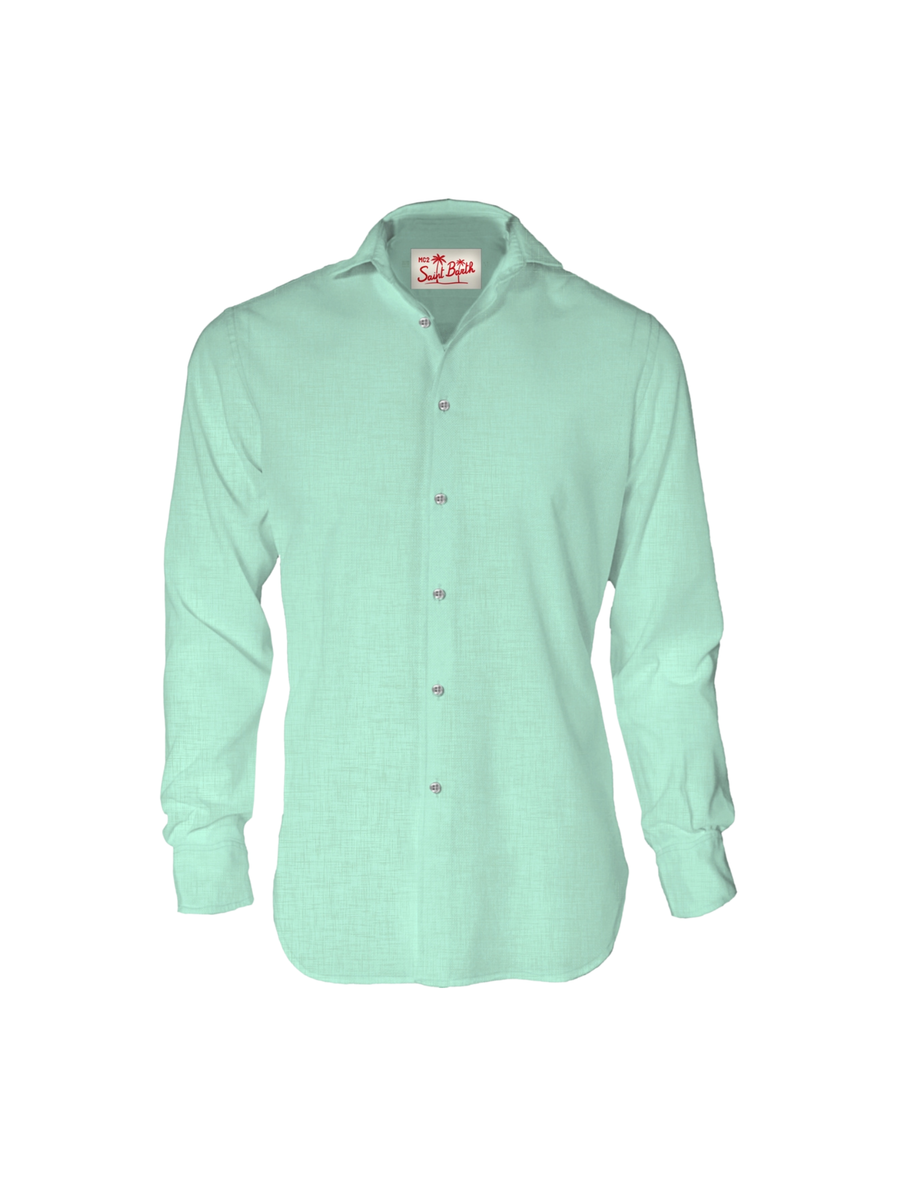 Camicia in lino Saint Barth verde acqua PAMP001 02004H MC2 SAINT BARTH 
