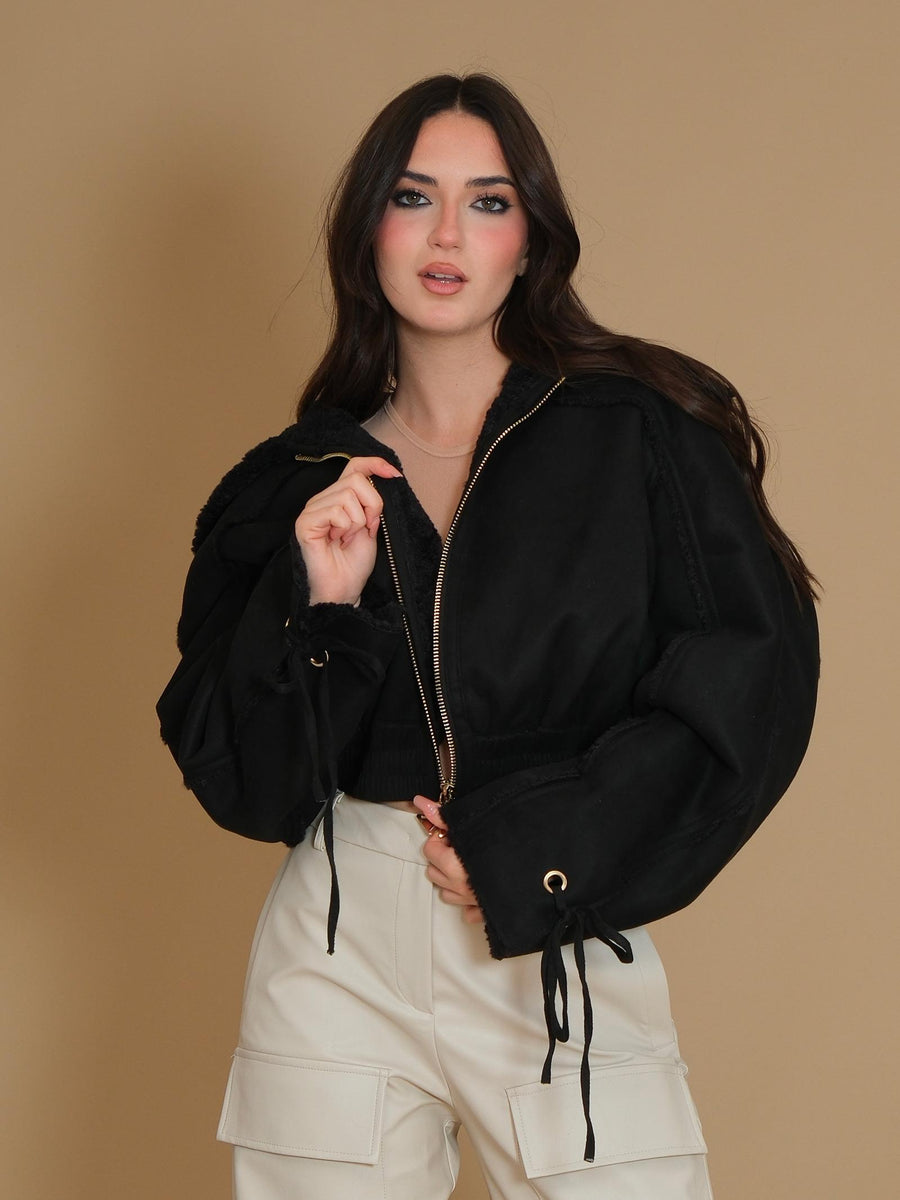 Giacca corta montone Bomber Sweden Silence Limited nera E534 NERO Silence Limited 