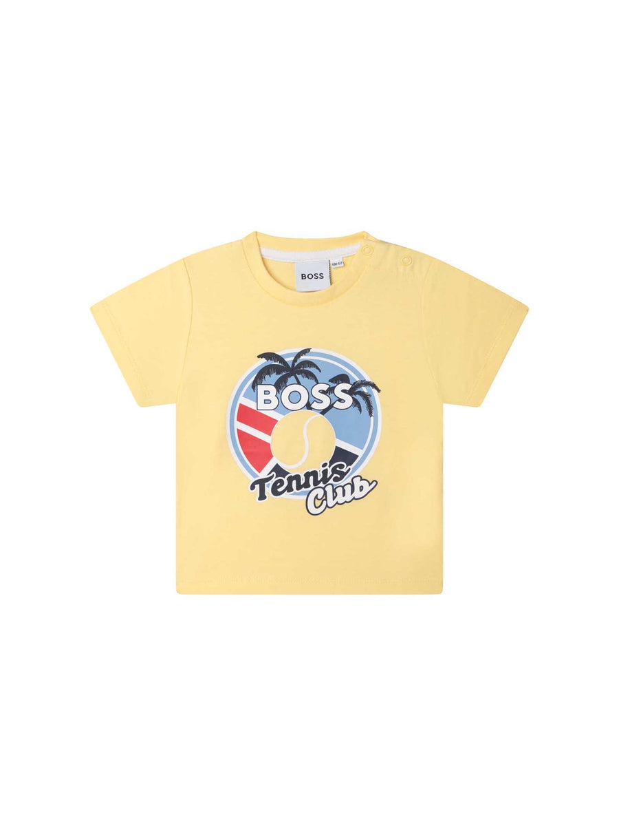 T-shirt gialla tennis club J05A05 GIALLO Boss 