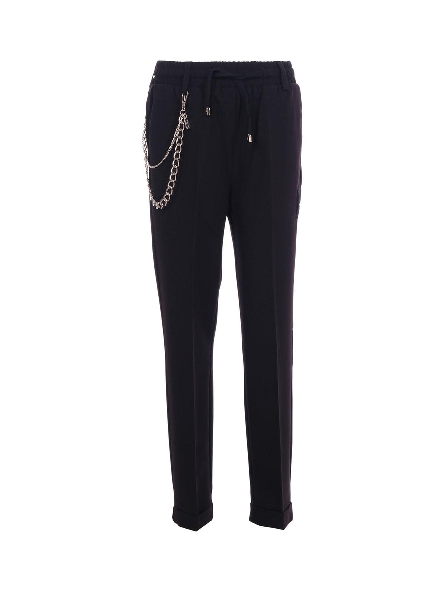 Pantalone John Richmond nero con patch logo laterale RBP25227PA BLACK John Richmond 