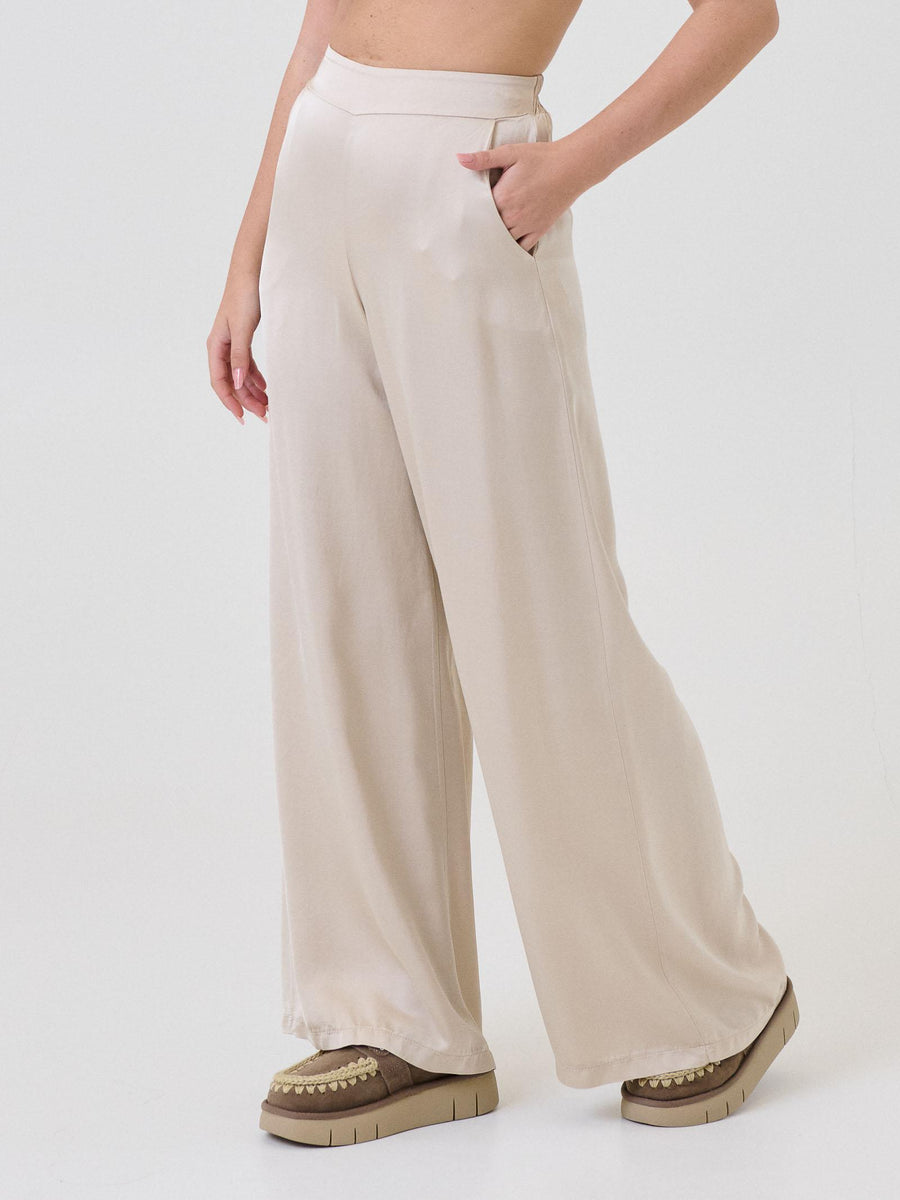 Pantalone ampio Armoire beige a vita alta C206P22R LANA Armoire 