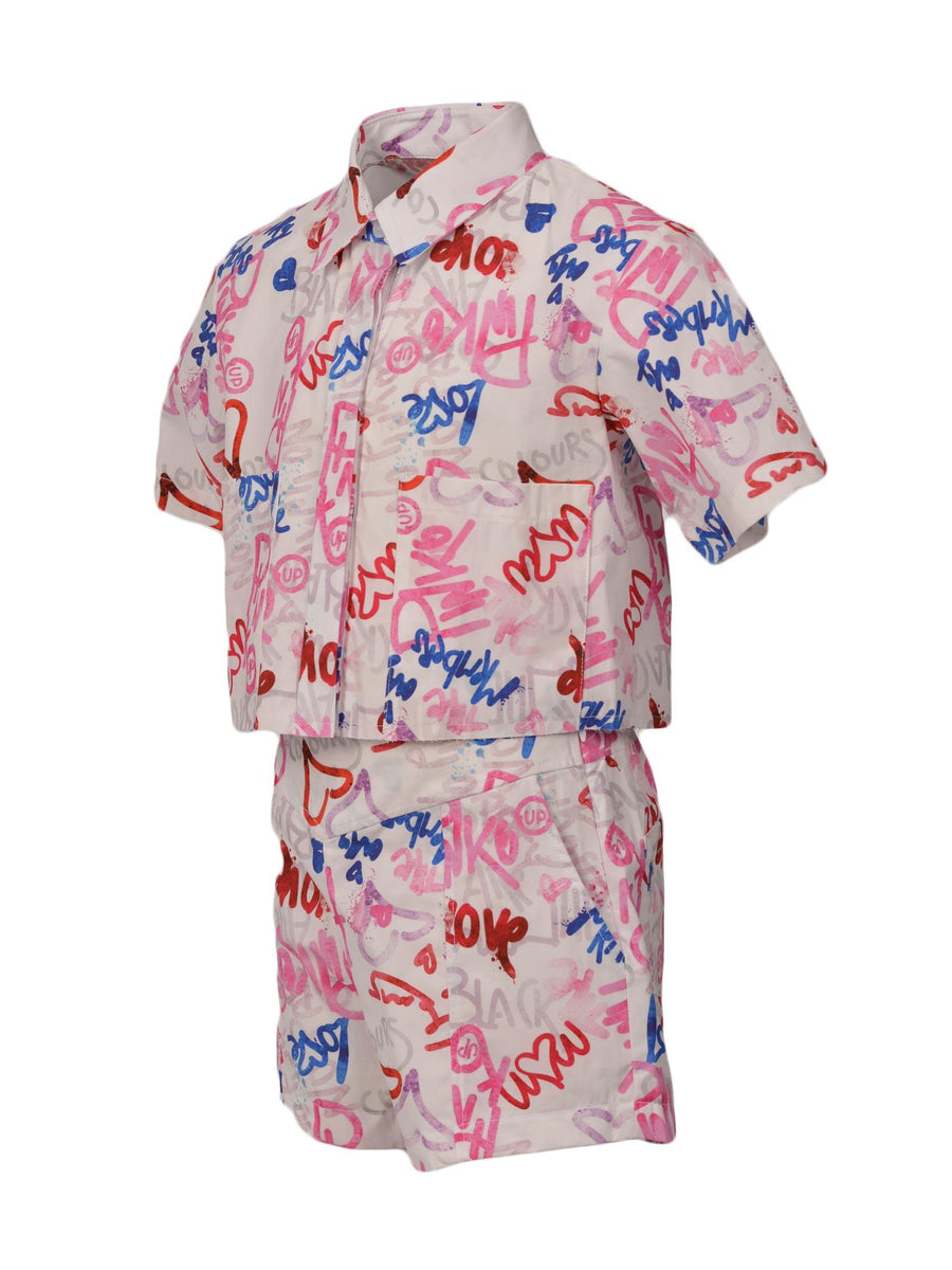 Camicia bianca cropped all over 030040 200 Pinko 