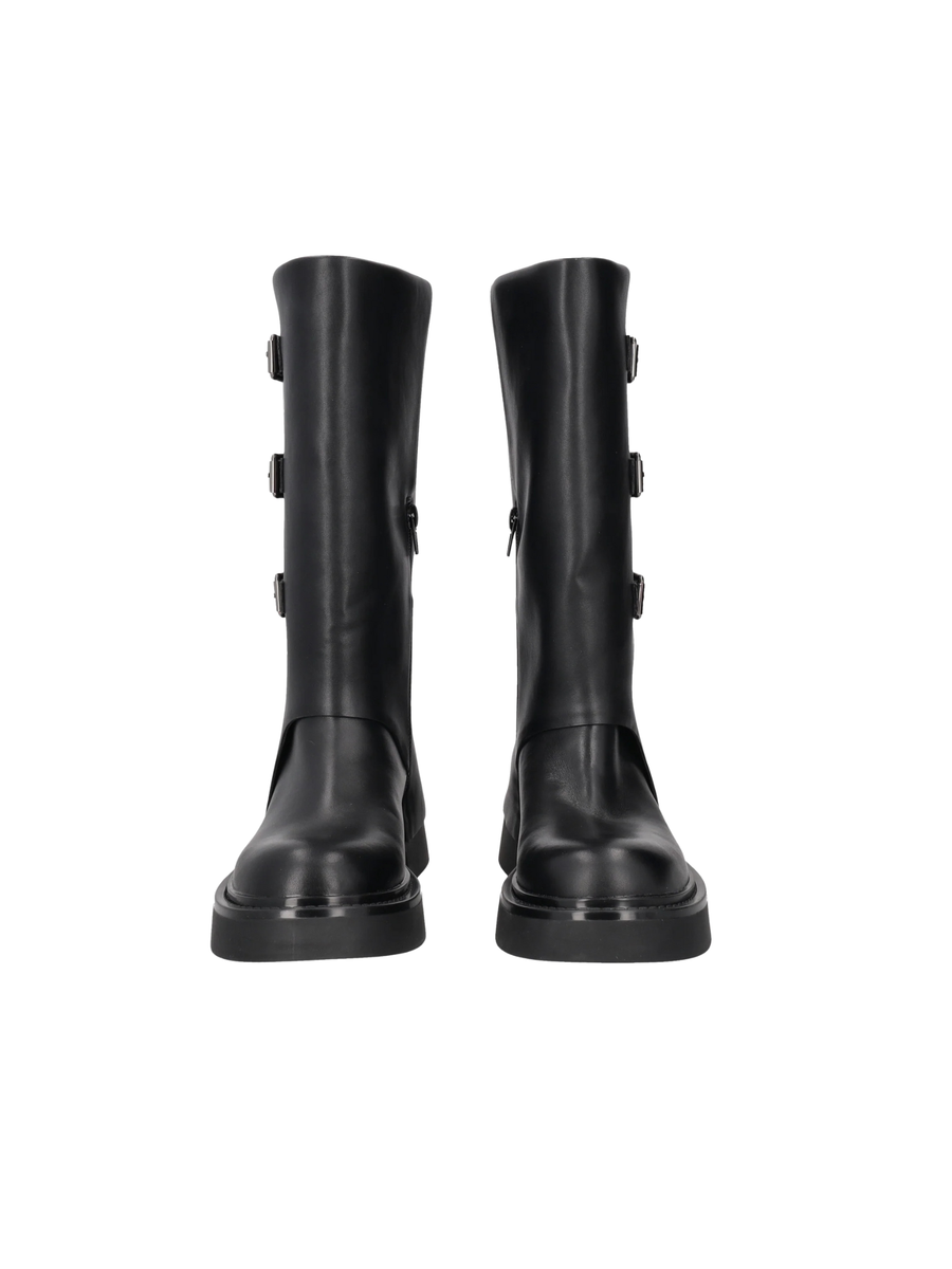 Stivale "Mathilde" Tosca Blu in pelle con fibbie nero SF2539S412 C99 Tosca Blu 