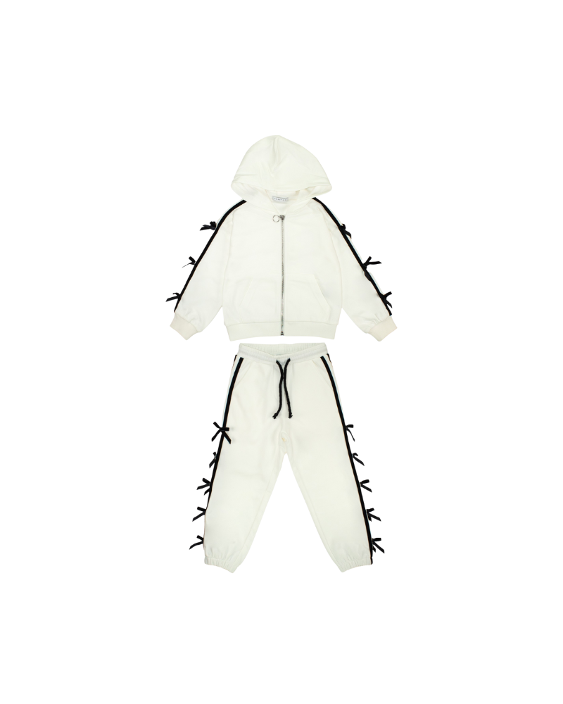 Completo da neonata Tobetoo bianco con fiocchi laterali TN1184W25 LAT Tobetoo 