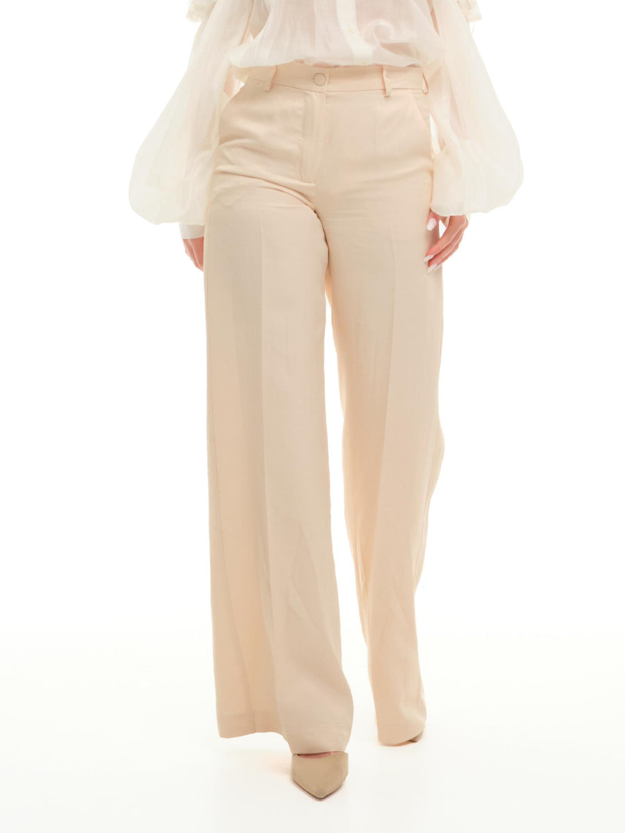 Pantalone "boy" Vicolo beige in misto lino TD1545 BEIGE Vicolo 
